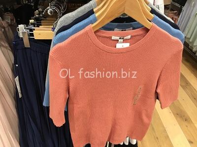 UVカットリブクルーネックセーター